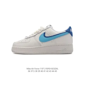 Nike Air Force 1 '07 Low White Leather Sneakers with Air Cushioning