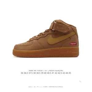 Nike Air Force 1 Low White Leather Sneakers with Air Cushion
