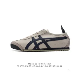 ASICS Onitsuka Tiger Mexico 66 Classic Retro Leather Sneakers for Men and Women