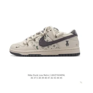 Nike Dunk Low Retro Vintage Basketball Skate Shoes White Leather