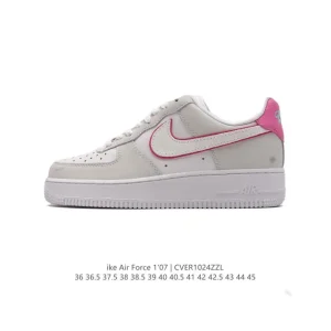Nike Air Force 1 '07 Low White Leather Sneakers with Air Cushioning