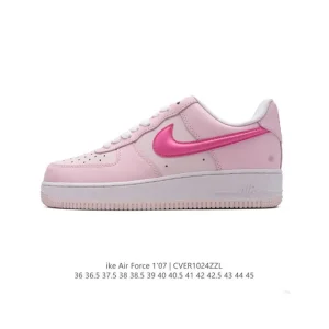 Nike Air Force 1 '07 Low White Leather Casual Sneakers with Air Cushioning