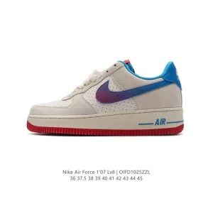 Nike Air Force 1 '07 Low White Leather Sneakers with Air Cushioning