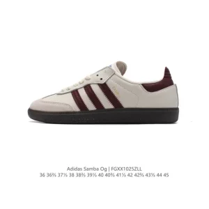 Adidas Samba OG Leather Classic Sneakers White Gum Sole
