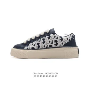 Dior Men's Low-Top Sneakers with Thick Sole and Retro Style