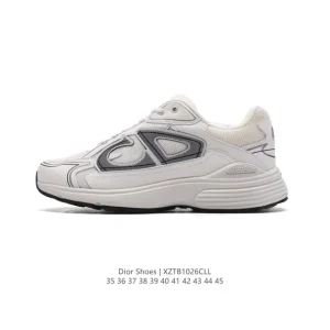 Dior Men's Low-Top Retro Lifestyle Sneakers with Thick Sole