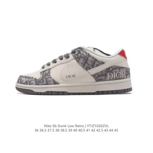Nike Dunk Low Retro Dior Collaboration Vintage Skateboarding Shoes