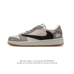 Jordan AJ1 Low OG SP Military Blue Reverse Swoosh Leather Sneakers