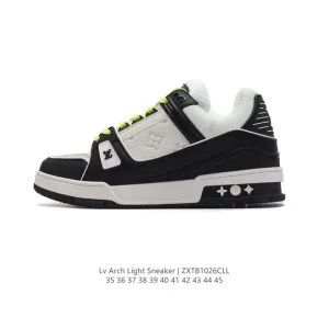 Louis Vuitton Trainer Sneaker Low White Leather Thick Sole Shoes