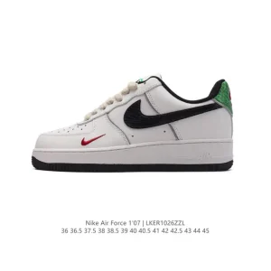 Nike Air Force 1 '07 Low White Leather Casual Sneakers with Air Cushioning
