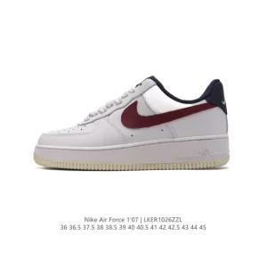 Nike Air Force 1 '07 Low Leather White Sneakers with Air Cushioning