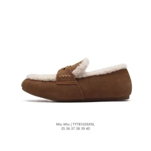 MIU MIU Women's Leather Fashion Sneakers with Fleece Lining