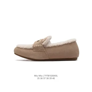 Miu Miu Women's Leather Fashion Sneakers with Fleece Lining