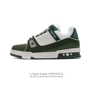 Louis Vuitton Trainer Sneaker Low Leather Thick Sole 3D Logo White