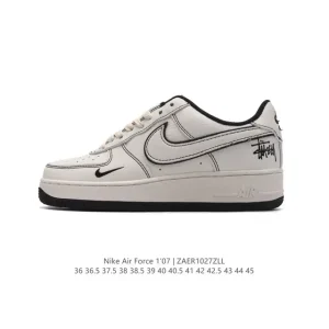 Nike Air Force 1 07 Low White Leather Casual Sneakers for Men and Women