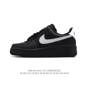 Nike Air Force 1 '07 Low White Leather Casual Sneakers with Air Cushioning