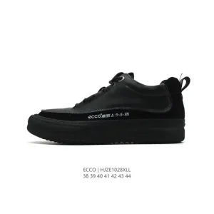 ECCO Men's Casual Leather Shoes - Stylish Comfortable Sneakers