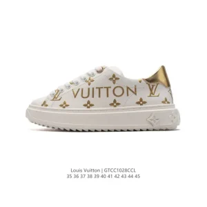 Louis Vuitton Trainer Sneaker Low White Smooth Leather Shoes