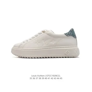 Louis Vuitton Trainer Sneaker Low White Smooth Leather Shoes