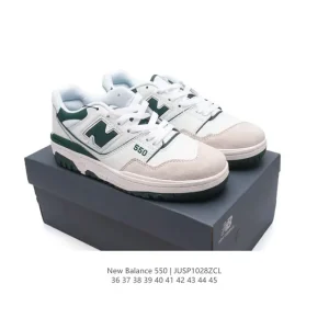 New Balance 550 Retro Basketball Shoes White Leather