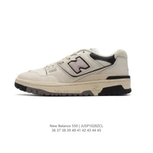 New Balance 550 Retro White Leather Basketball Sneakers for Men and Women