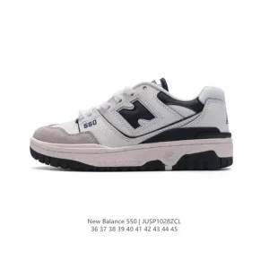 New Balance 550 Retro White Leather Basketball Sneakers for Men and Women