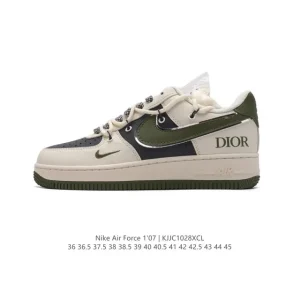 Nike Air Force 1 Low 07 White Leather Sneakers with Air Cushion Sole