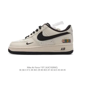 Nike Air Force 1 Low 07 White Leather Sneakers with Air Cushion
