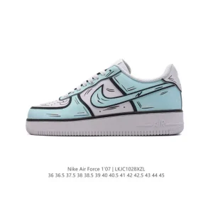 Nike Air Force 1 Low FB1839-512 White Leather Sneakers with Air Cushion
