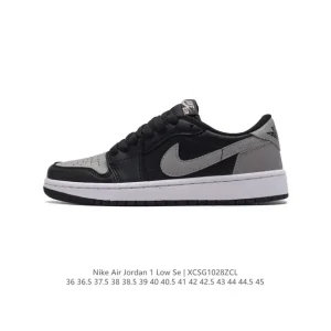 Jordan Air Jordan 1 Low Retro CZ0790 Black White Leather Sneakers