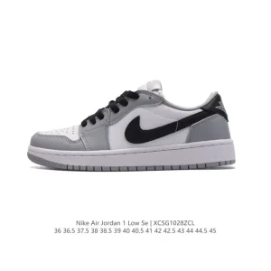 Jordan Air 1 Low Retro Classic Leather Black White Sneakers