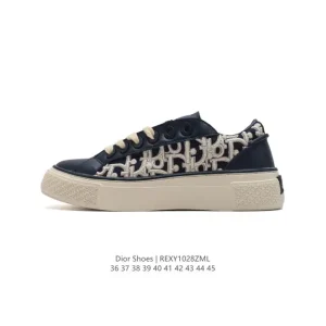 Dior Men's Low-Top Luxury White Sneakers with Thick Sole