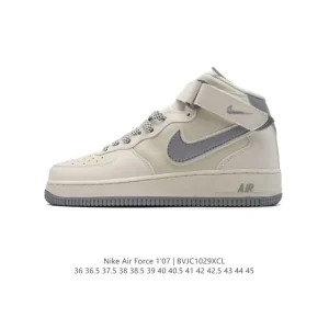 Nike Air Force 1 Low 07 White Leather Sneakers with Air Cushion