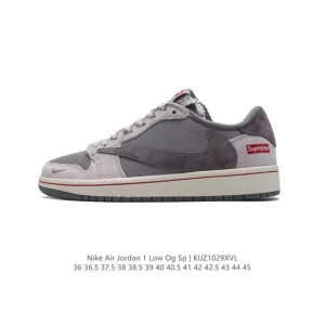 Jordan AJ1 Low SP Military Blue Reverse Swoosh Leather Sneakers