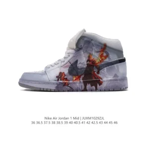 Nike Air Jordan 1 Mid Black Myth Wukong Basketball Shoes