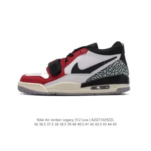 Jordan Legacy 312 Low Men's Basketball Shoes with Air Cushion and Leather Upper