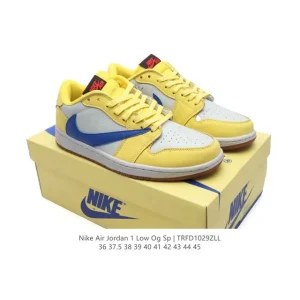 Jordan AJ1 Low Retro Leather Basketball Shoes with Air Cushion DM7866