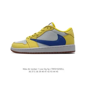 Jordan Military Blue AJ1 Low OG SP Reverse Swoosh Retro Basketball Shoe