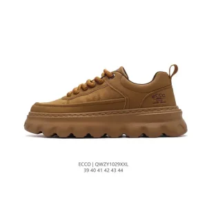 ECCO Men's Casual Sneakers Breathable Lightweight Platform Shoes