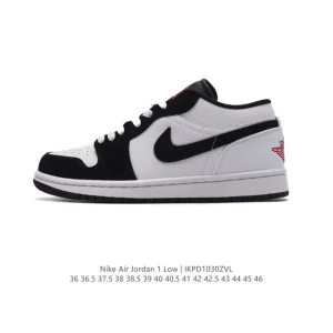Air Jordan 1 Low Retro HF3188 Black White Leather Sneakers