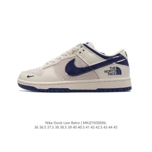 Nike Dunk Low Retro Vintage Skateboarding Shoes with Leather Upper