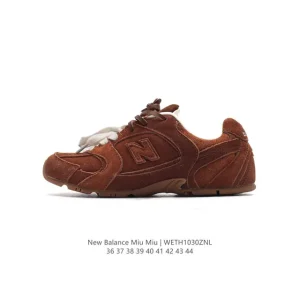 Miu Miu x New Balance 530 SL Retro Running Shoes Brown Suede Leather