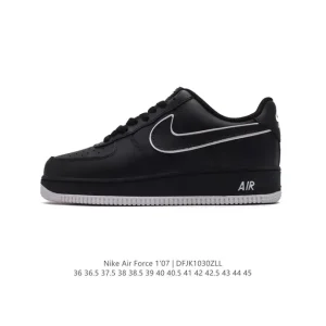 Nike Air Force 1 '07 Low White Leather Casual Sneakers with Air Cushioning