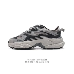 FILA Men's Retro Dad Sneakers with Breathable Mesh and Leather