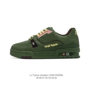 Louis Vuitton Trainer Sneaker Low Top Leather Shoes Men's Fashion Thick Sole