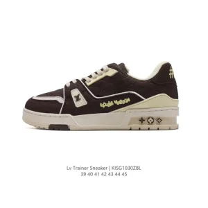 Louis Vuitton Trainer Low Leather Sneaker with 3D Logo