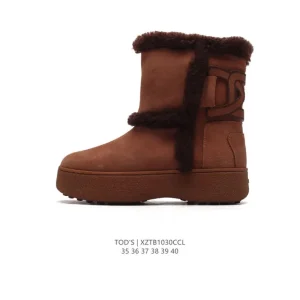 Tod's Inspired High-Top Winter Boots for Women Faux Fur Lined