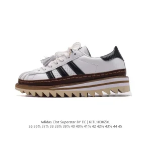 Adidas CLOT Superstar Shark Teeth Thick Sole Retro Sneakers