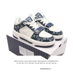 MLB Chunky Liner Mid Retro Street Style Leather Sneakers