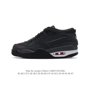 Jordan Air 4 Retro OG Low Black Cement Men's Basketball Shoes